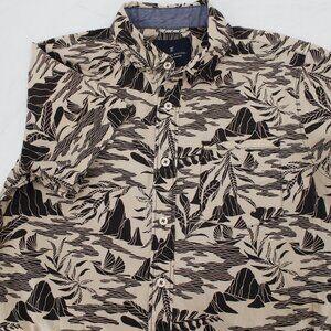 Roark revival shirt Mens small short sleeve button up cotton mountain hill print